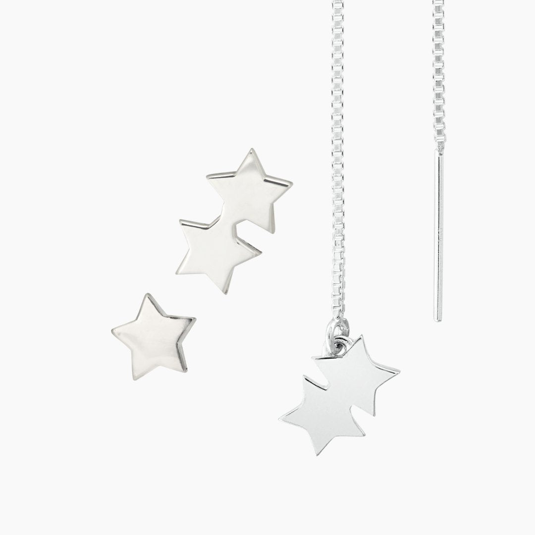 All Stars Earrings in Sterling Silver - Mazi New York - jewelry