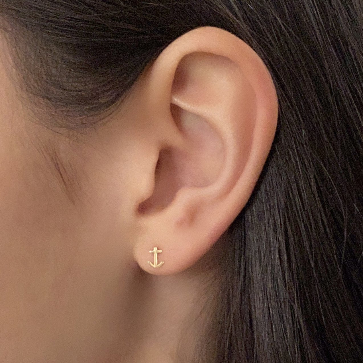 Anchor Earrings in 14k Gold - Mazi New York-jewelry