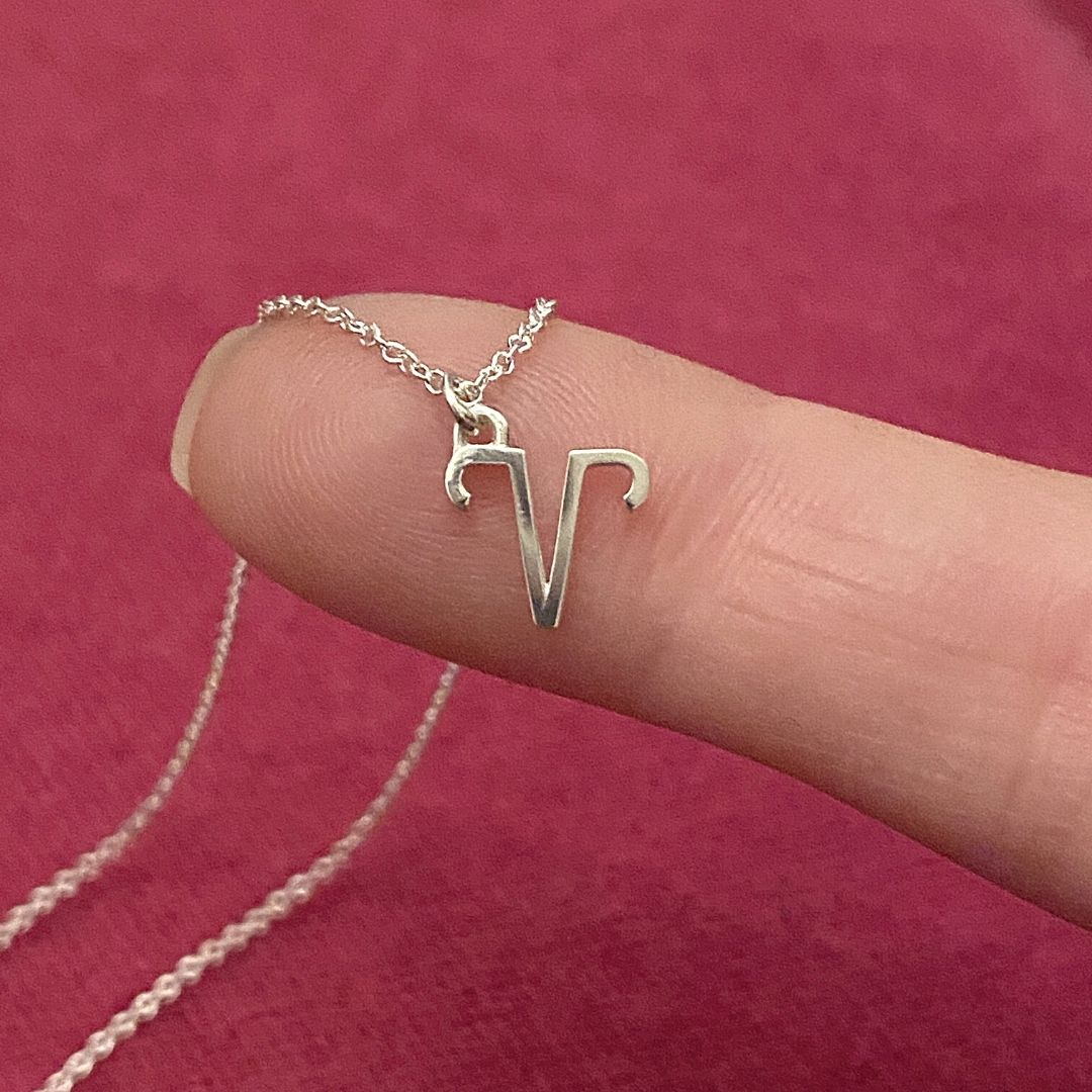 Aries Sign Zodiac Necklace in Sterling Silver - Mazi New York-jewelry