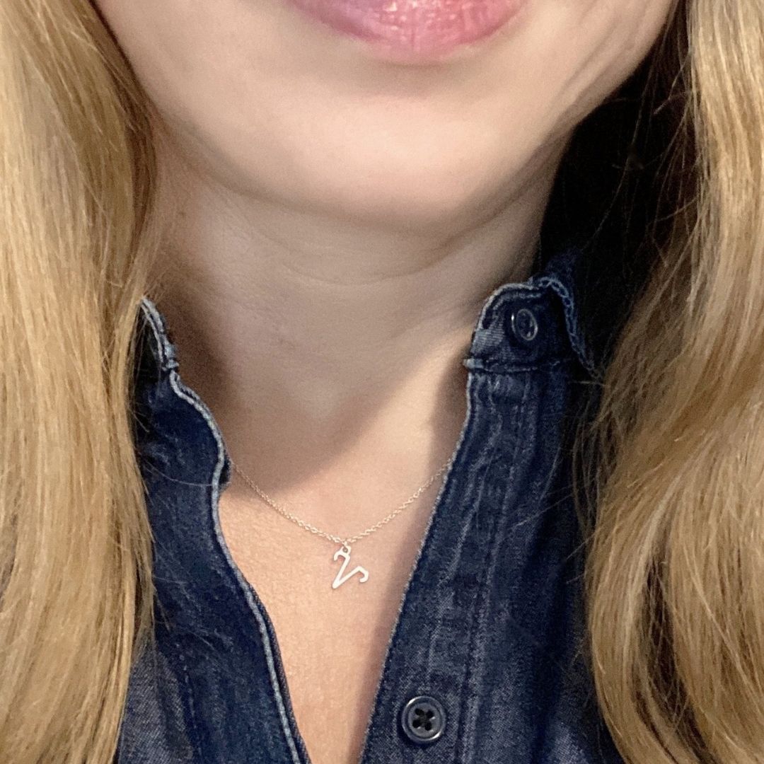Aries Sign Zodiac Necklace in Sterling Silver - Mazi New York-jewelry