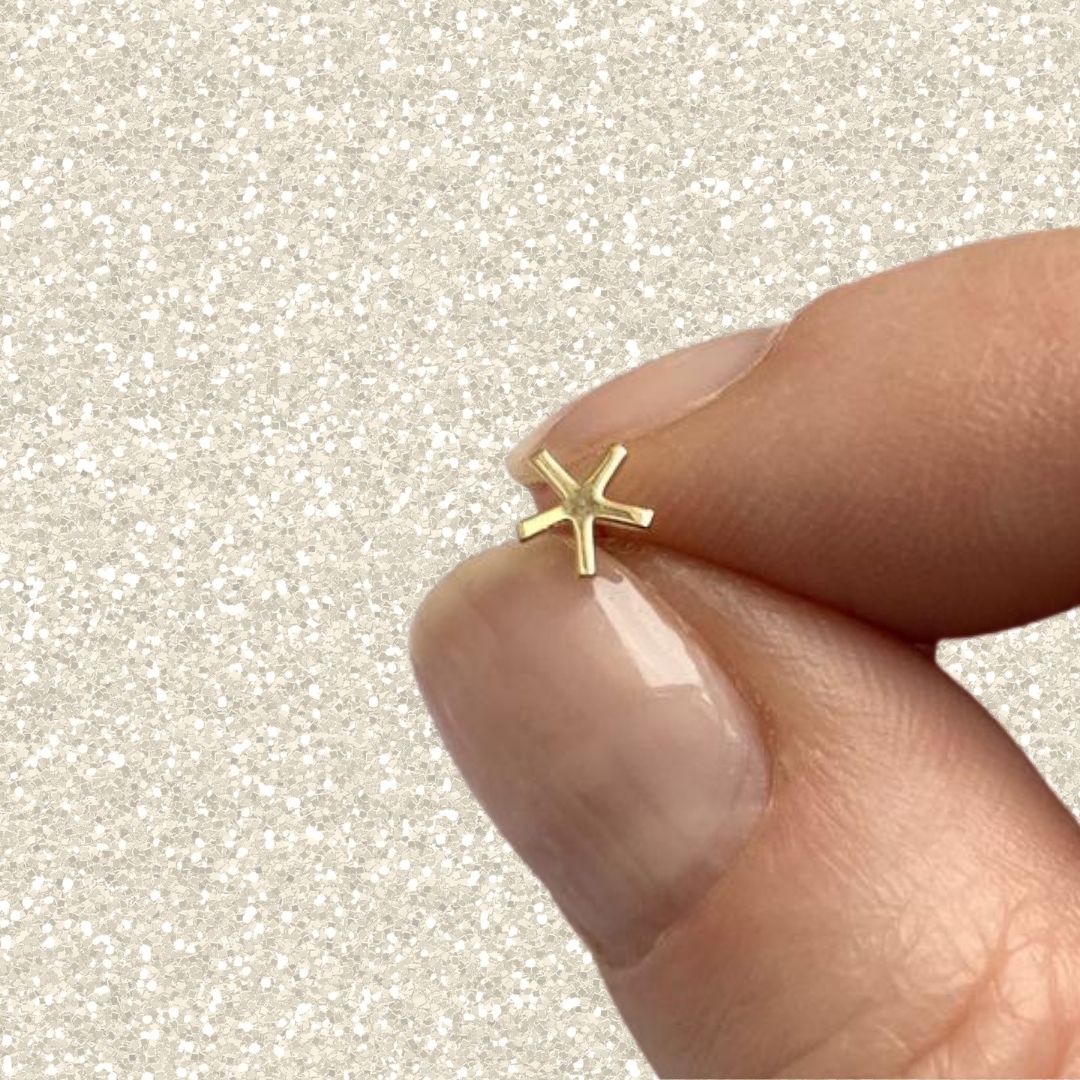 Asterisk Earring in 14k Gold (single earring) - Mazi New York-jewelry