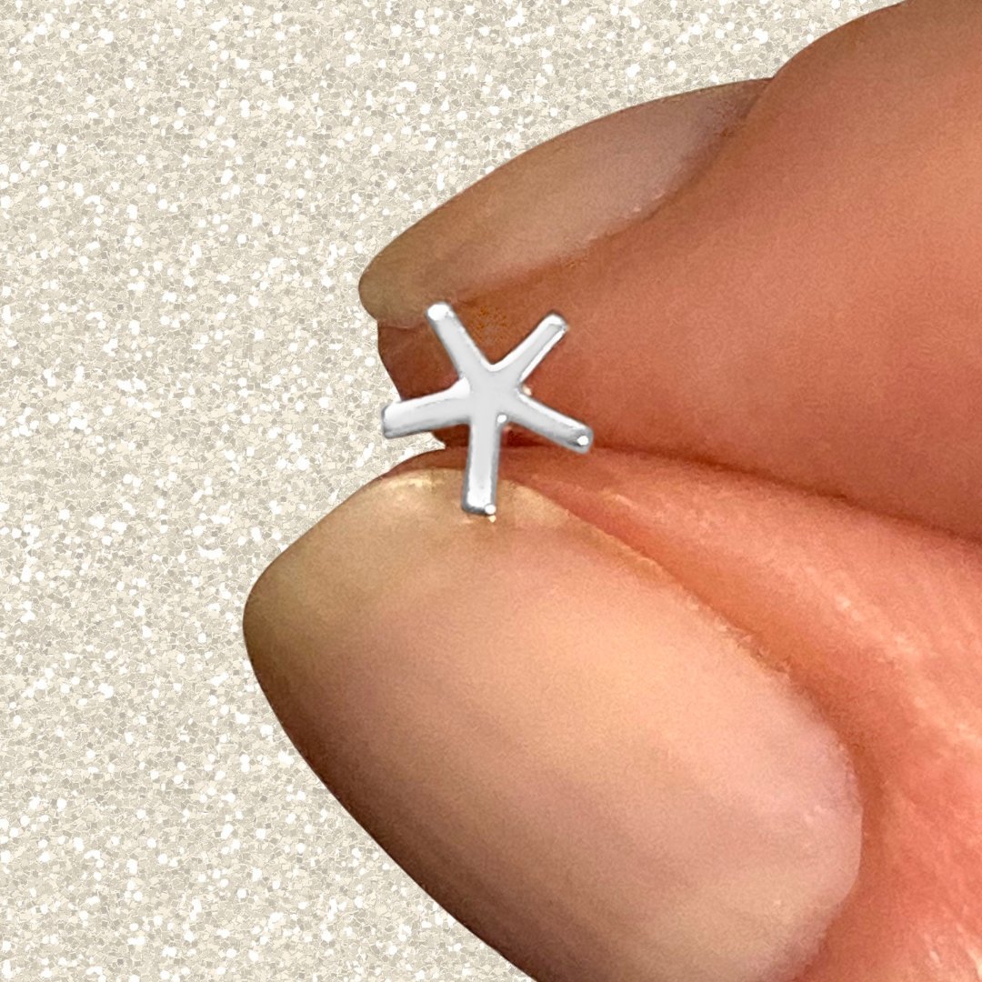 Asterisk Earring in Sterling Silver (single earring) - Mazi New York-jewelry