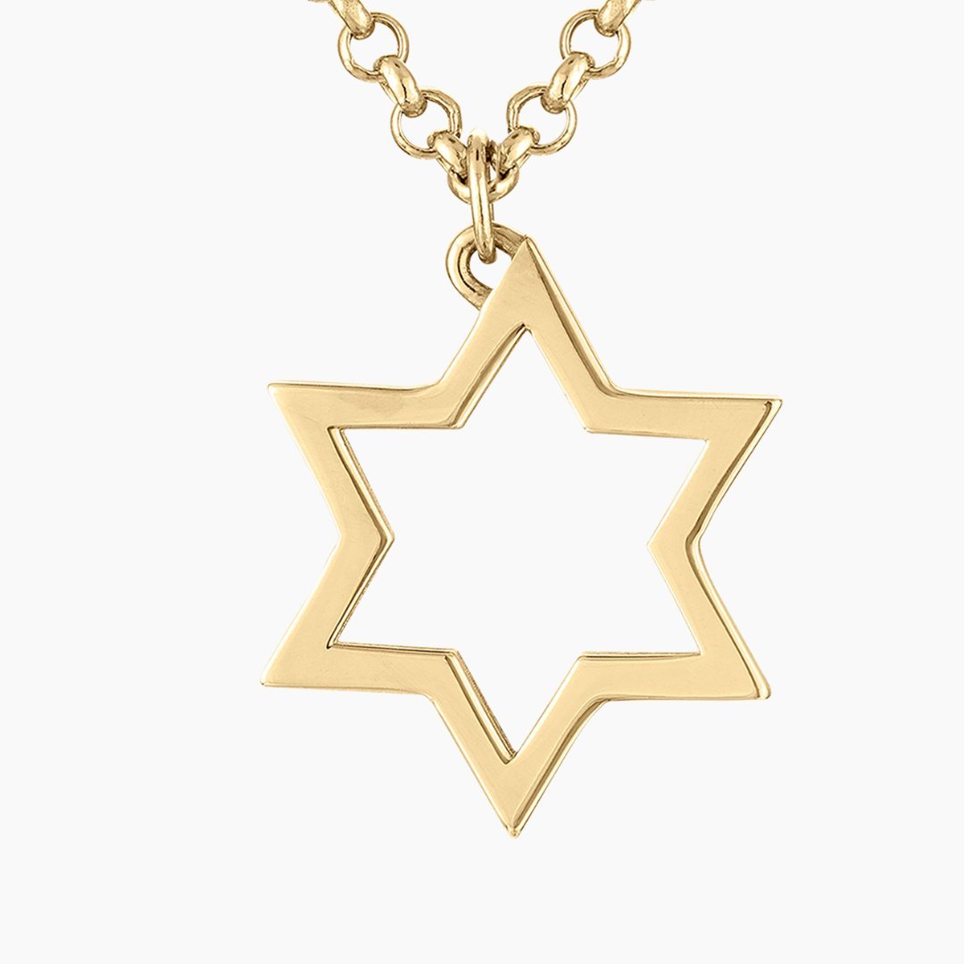 BIG Star of David Necklace in 14k Gold - Mazi New York Jewelry