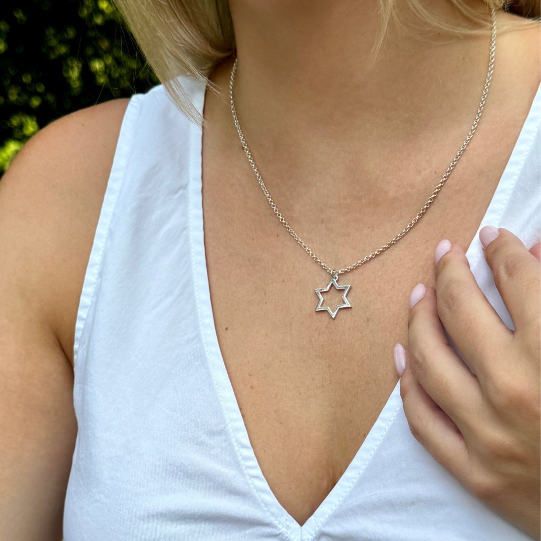 BIG Star of David Necklace in Sterling Silver - Mazi New York - jewelry