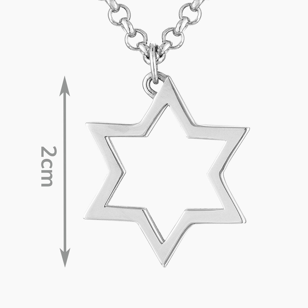 Large Star of David Necklace in Sterling Silver - Mazi New York Jewelry