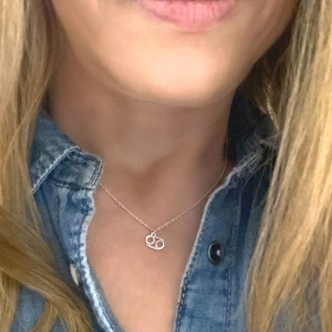 Cancer Sign Zodiac Necklace in Sterling Silver - Mazi New York-jewelry