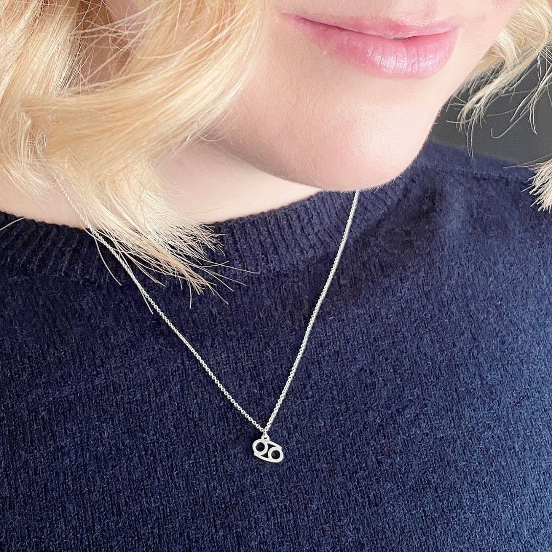 Cancer Sign Zodiac Necklace in Sterling Silver - Mazi New York-jewelry