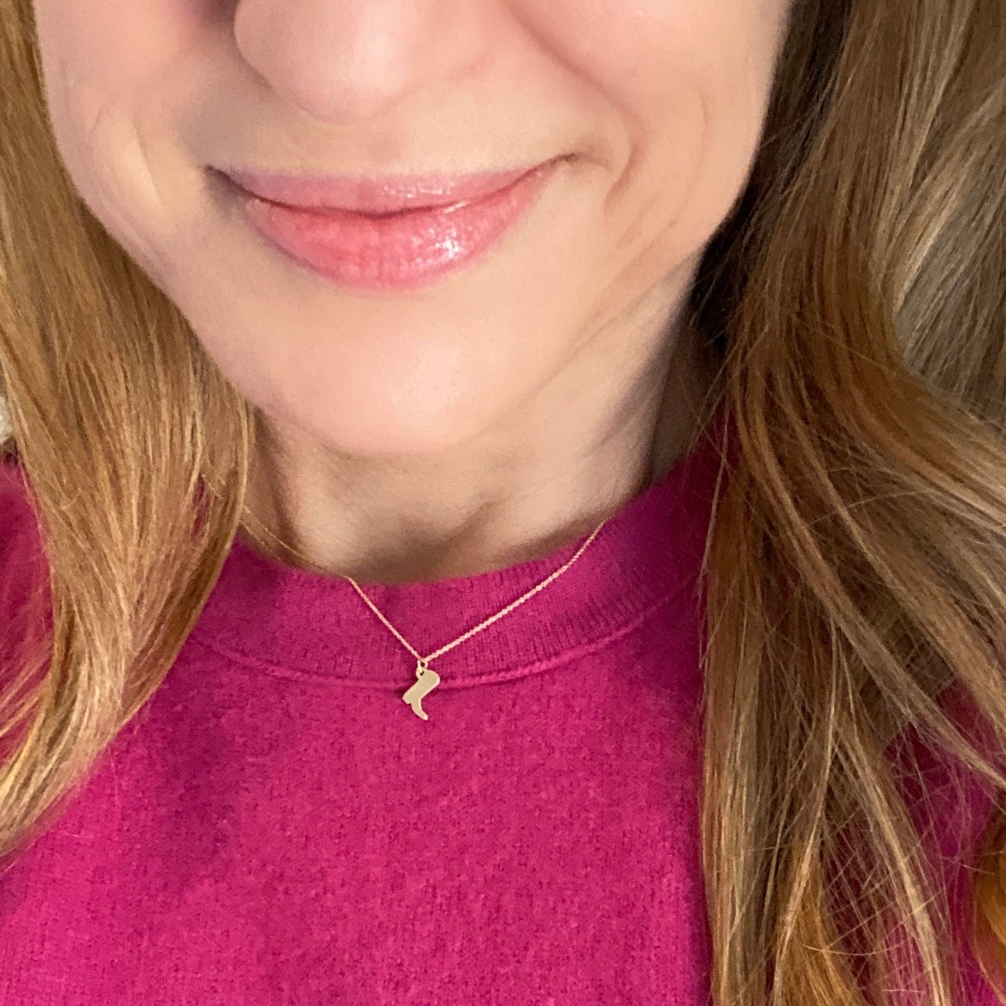 Cowboy Boot Necklace in 14k Gold - Mazi New York-jewelry