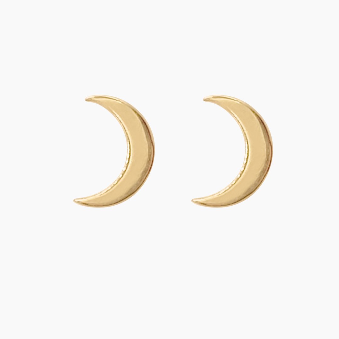Crescent Moon Earrings in 14k Gold - Mazi New York-jewelry