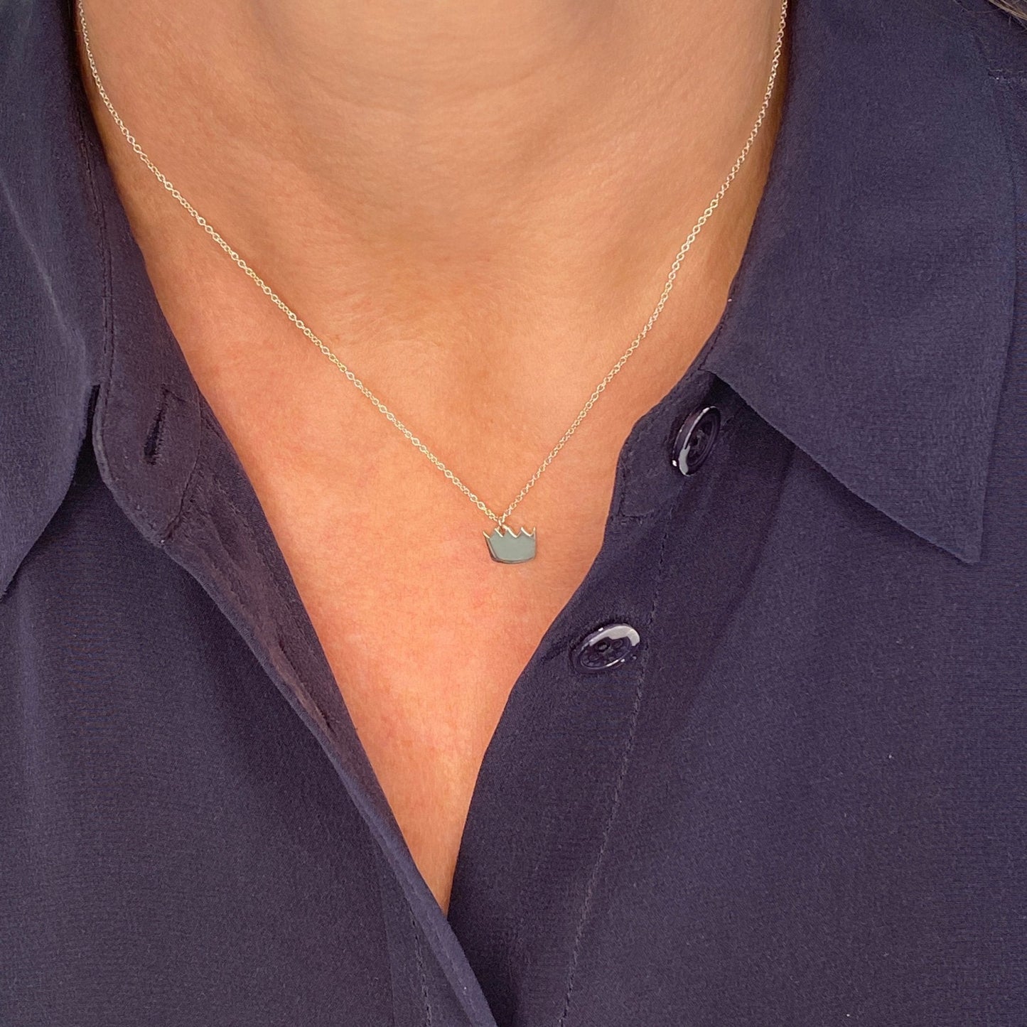 Crown Necklace in Sterling Silver - Mazi New York-jewelry