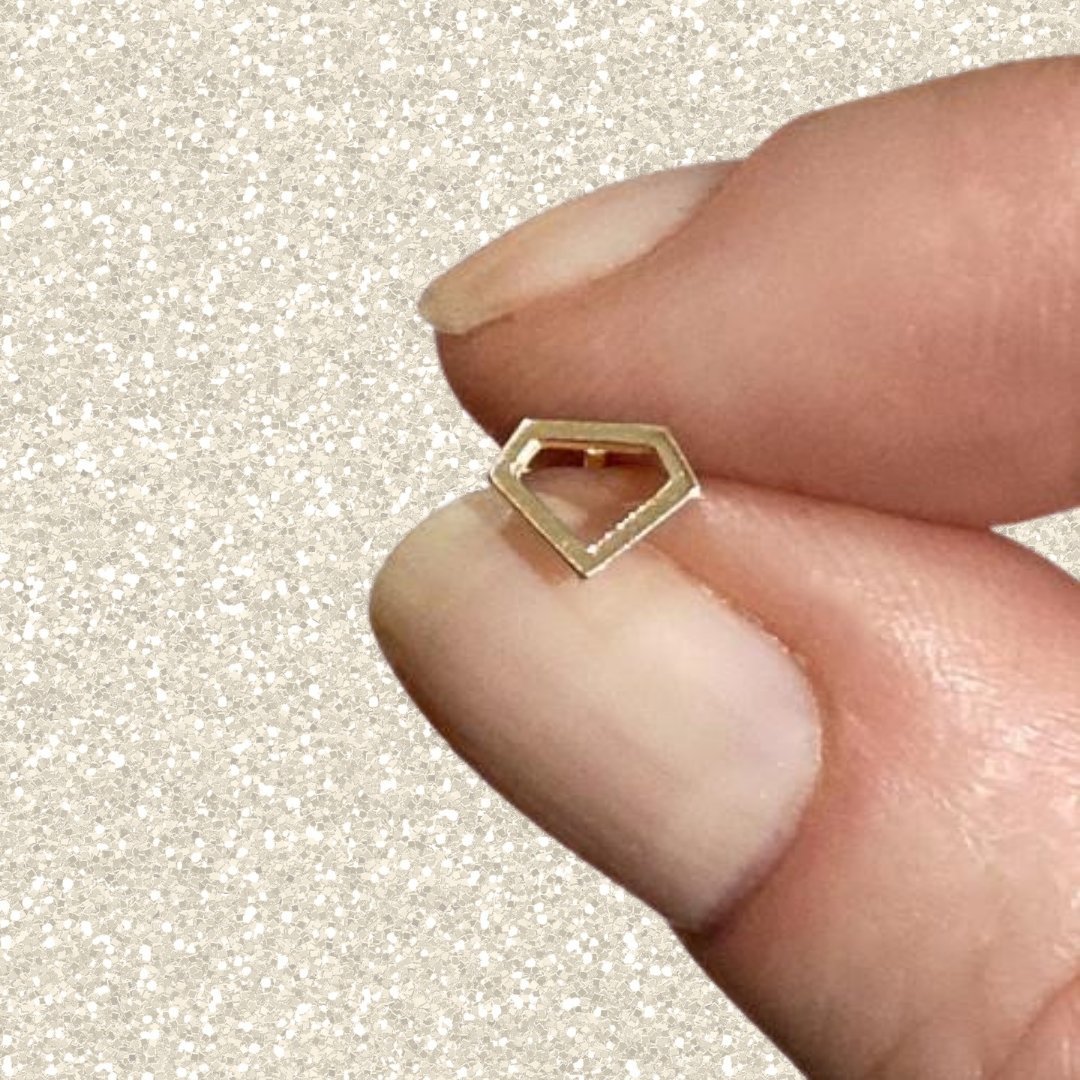 "Diamond" Stud Earrings in 14k Gold - Mazi New York-jewelry