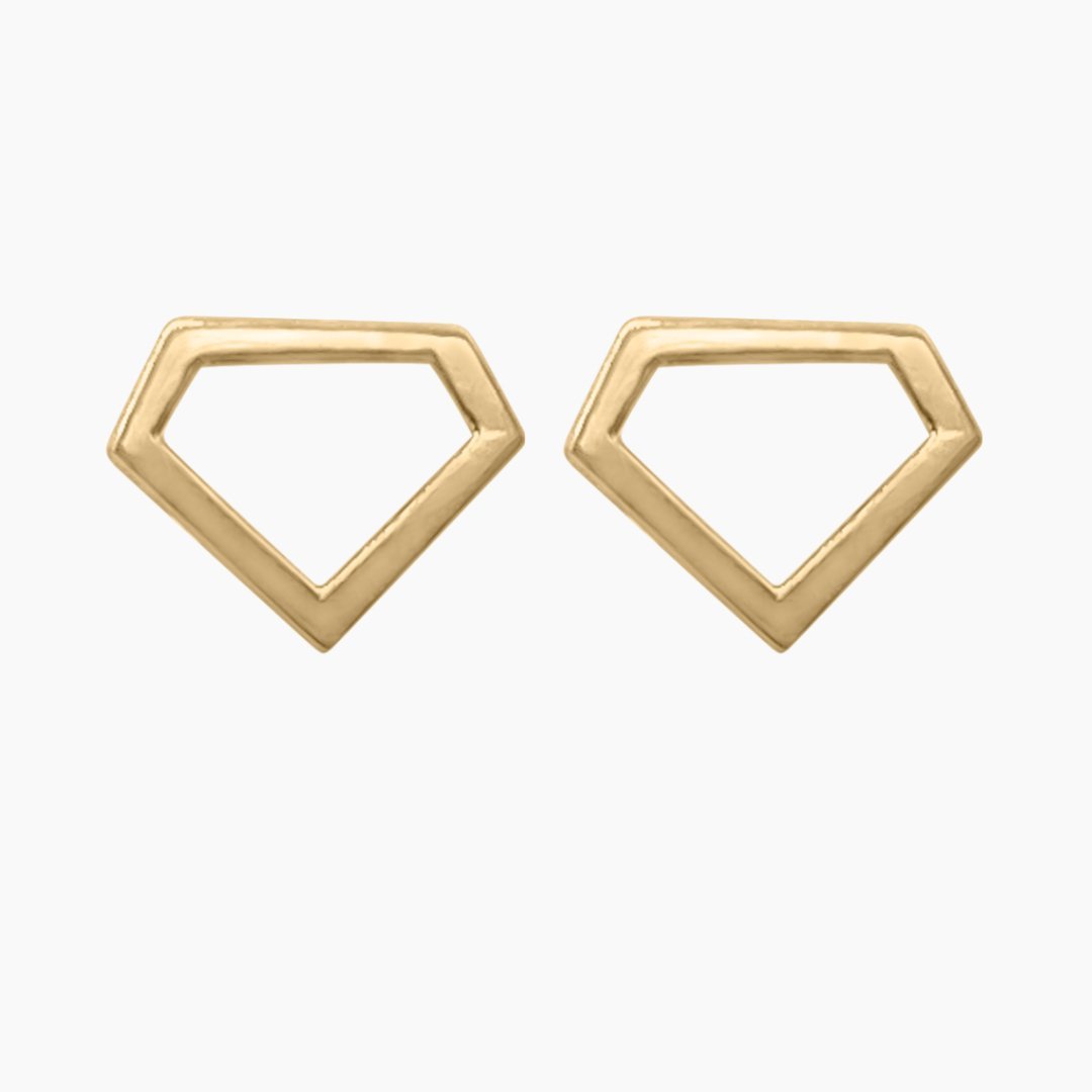 "Diamond" Stud Earrings in 14k Gold - Mazi New York-jewelry