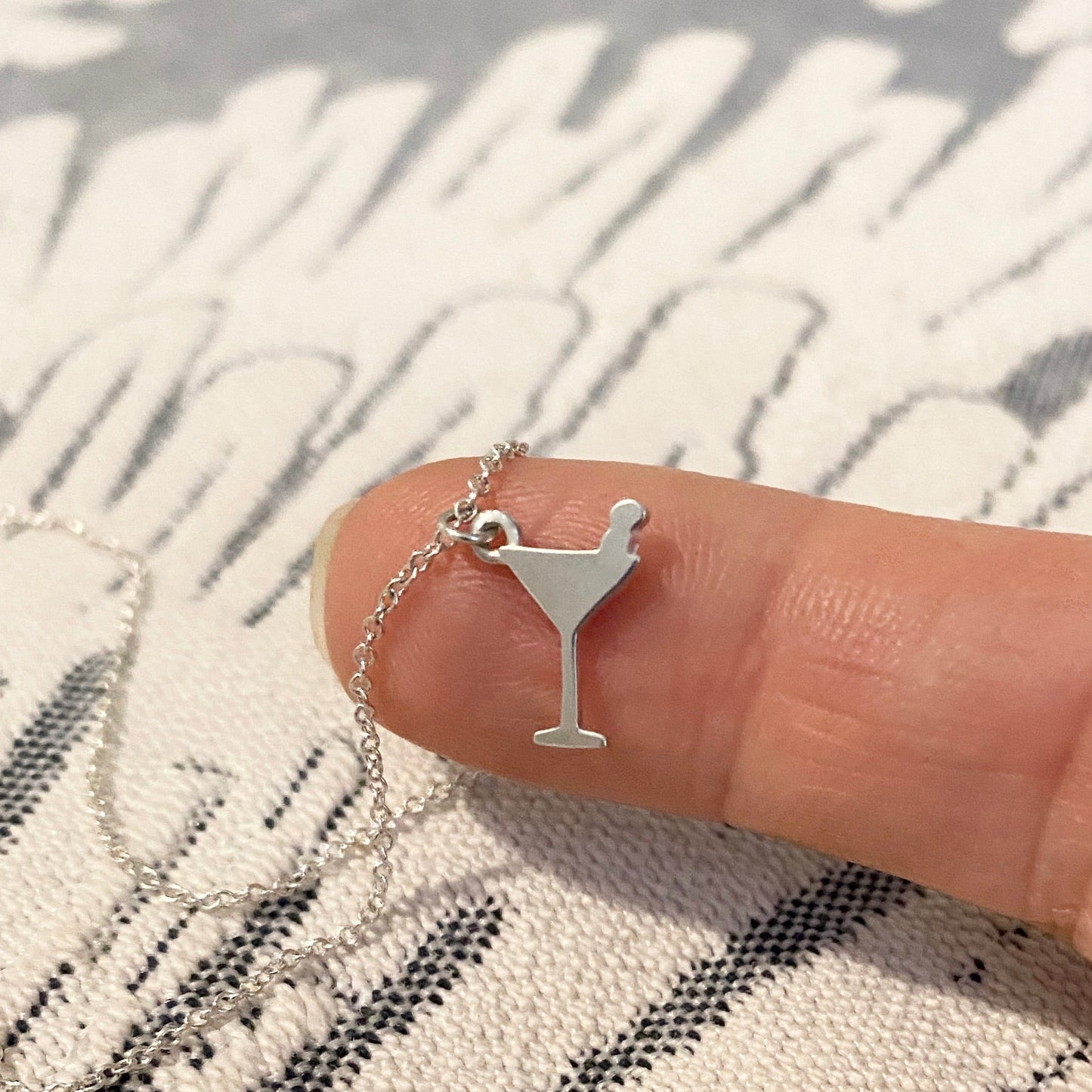 Dirty Martini Necklace in Sterling Silver - Mazi New York-jewelry