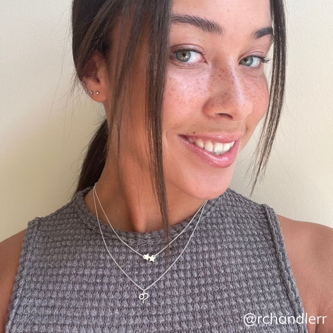 Double Star Necklace in Sterling Silver - Mazi New York-jewelry