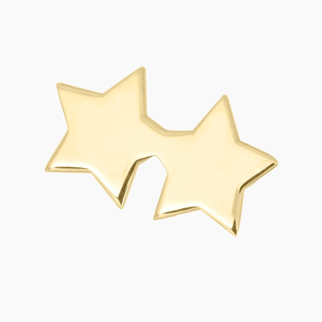 Double Star Earrings in 14k Gold - Mazi New York Jewelry