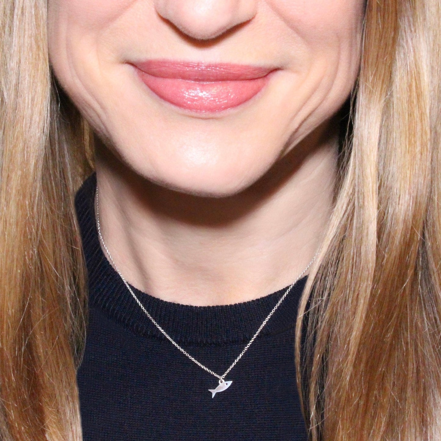 Fish Necklace in Sterling Silver - Mazi New York-jewelry