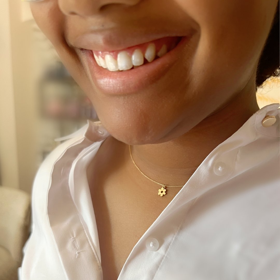 Flower Necklace in 14k Gold - Mazi New York-jewelry