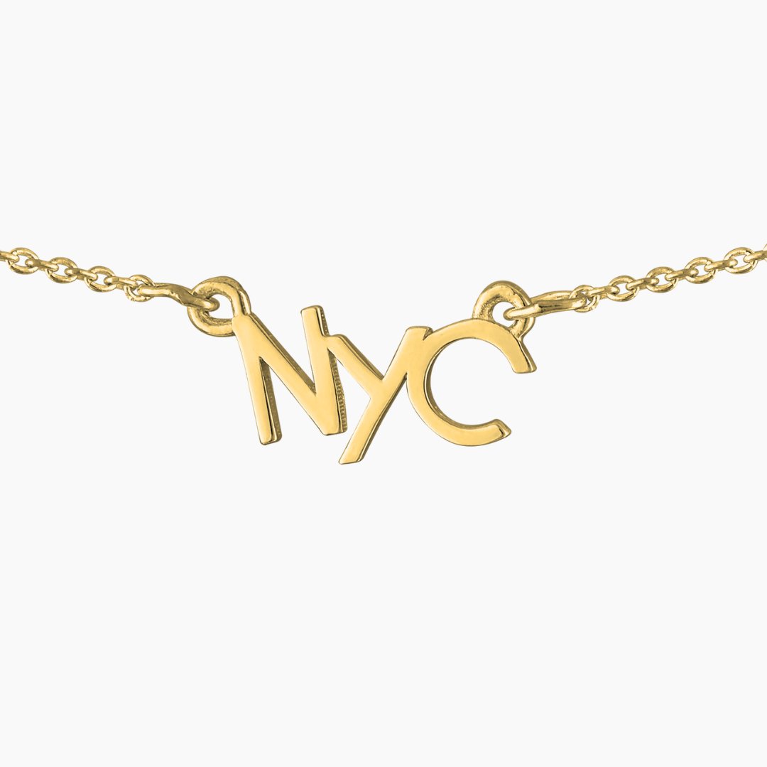 I Love NYC Necklace in 14k Gold - Mazi New York-jewelry