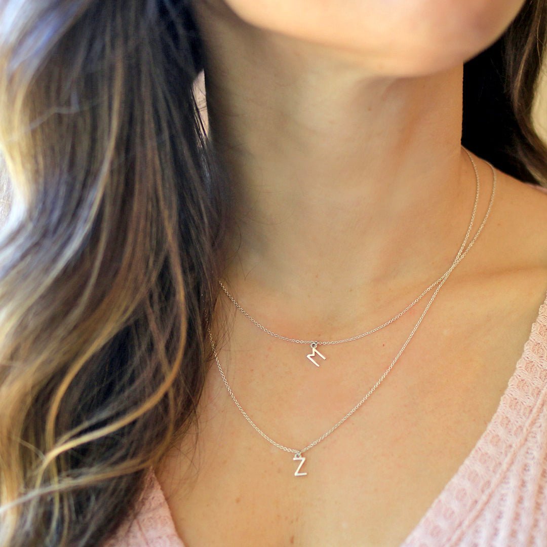 Initial Necklace in Sterling Silver - Mazi New York-jewelry