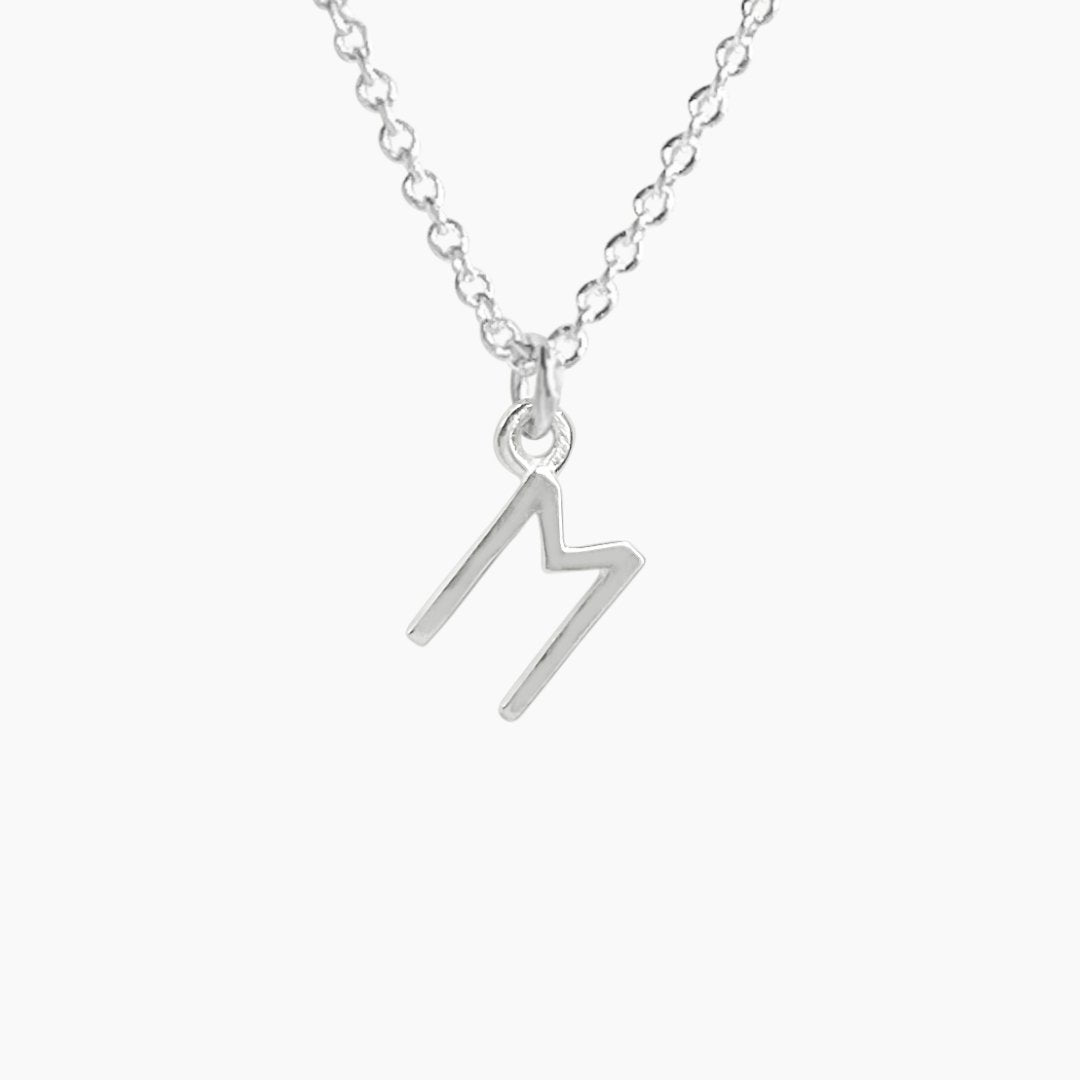 Initial Necklace in Sterling Silver - Mazi New York-jewelry