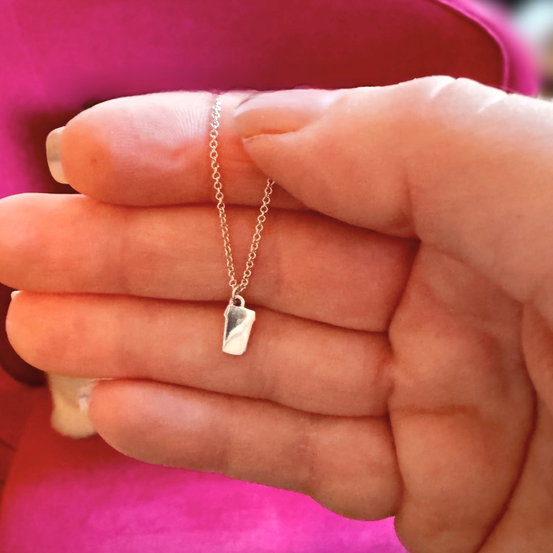 Latte Love Necklace in Sterling Silver - Mazi New York-jewelry