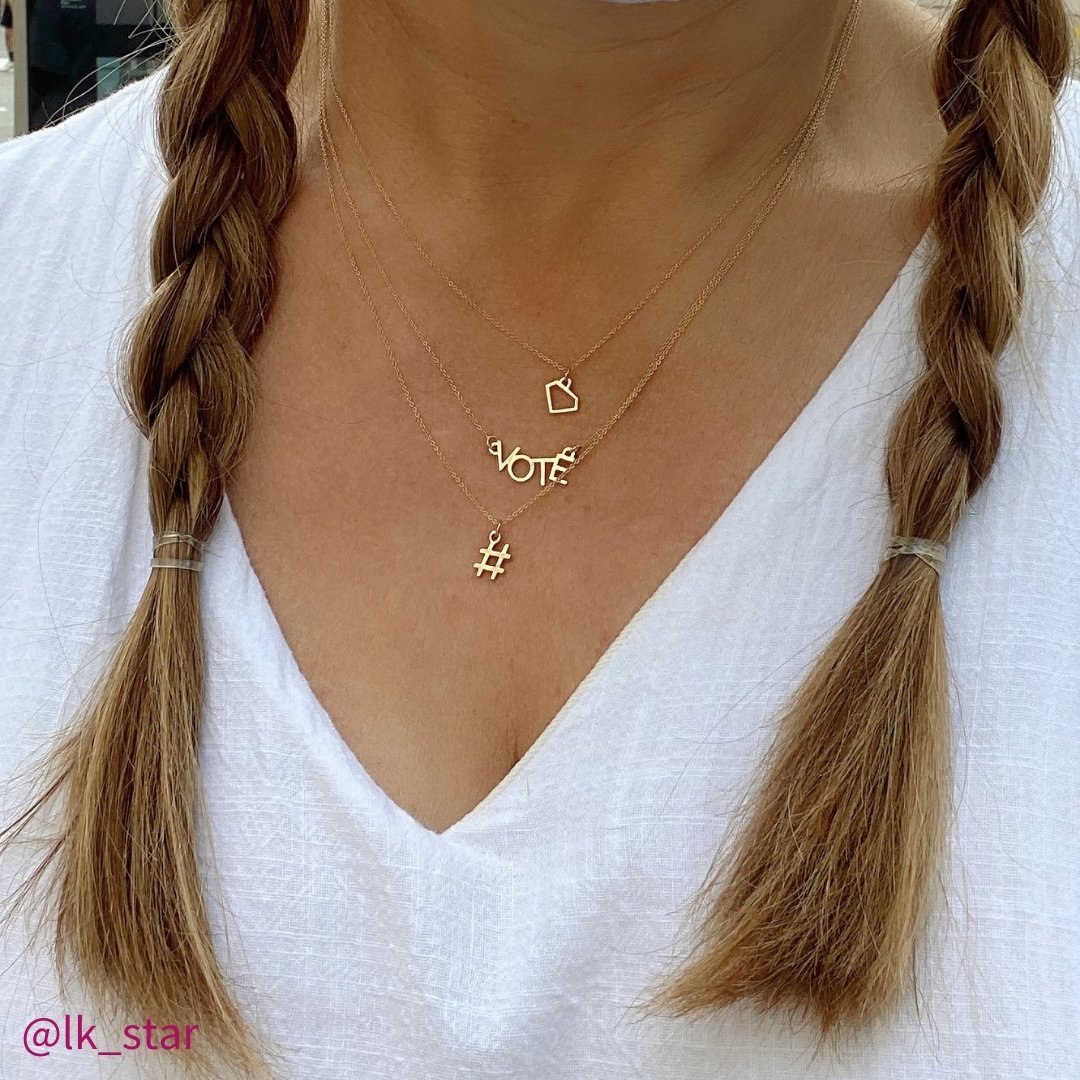 Let’s VOTE Necklace in 14k Gold - Mazi New York-jewelry
