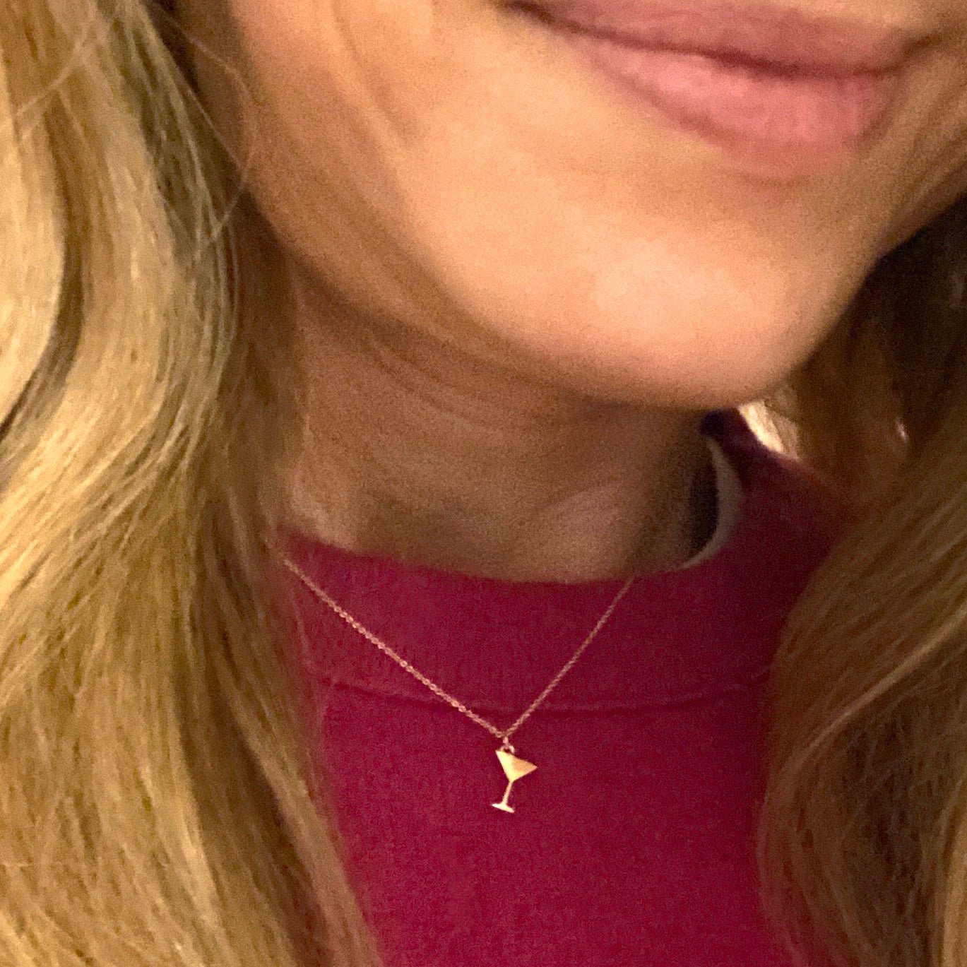 Martini Glass Necklace in 14k Gold - Mazi New York-jewelry