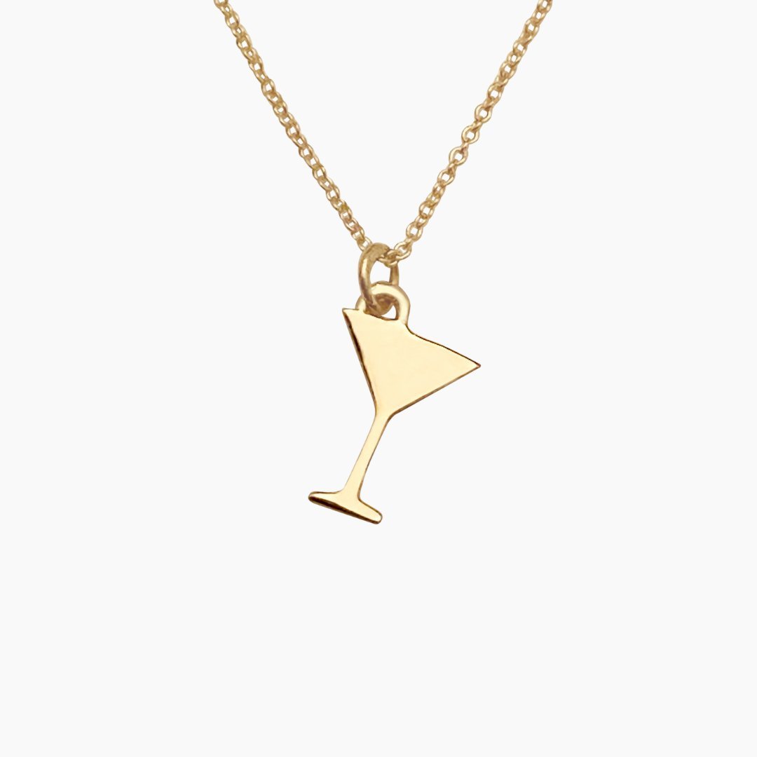 Martini Glass Necklace in 14k Gold - Mazi New York-jewelry