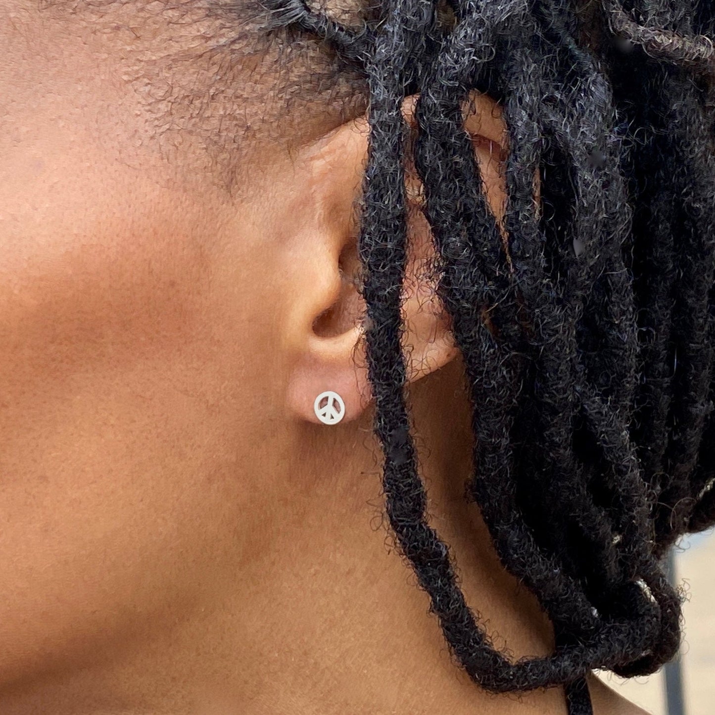 Peace Symbol Earrings in Sterling Silver - Mazi New York-jewelry