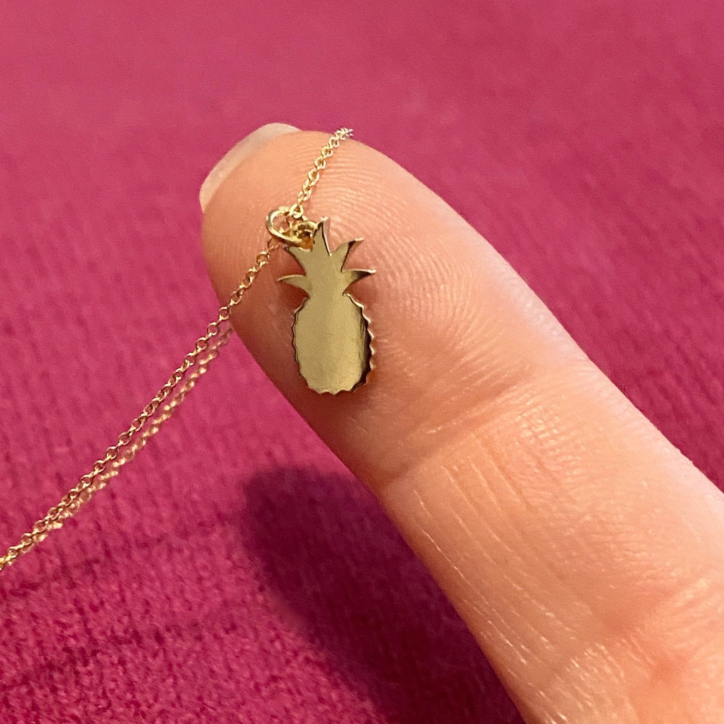 Pineapple Charm Necklace in 14k Gold - Mazi New York-jewelry