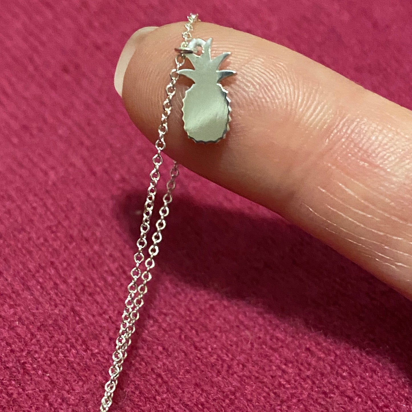 Pineapple Charm Necklace in Sterling Silver - Mazi New York-jewelry