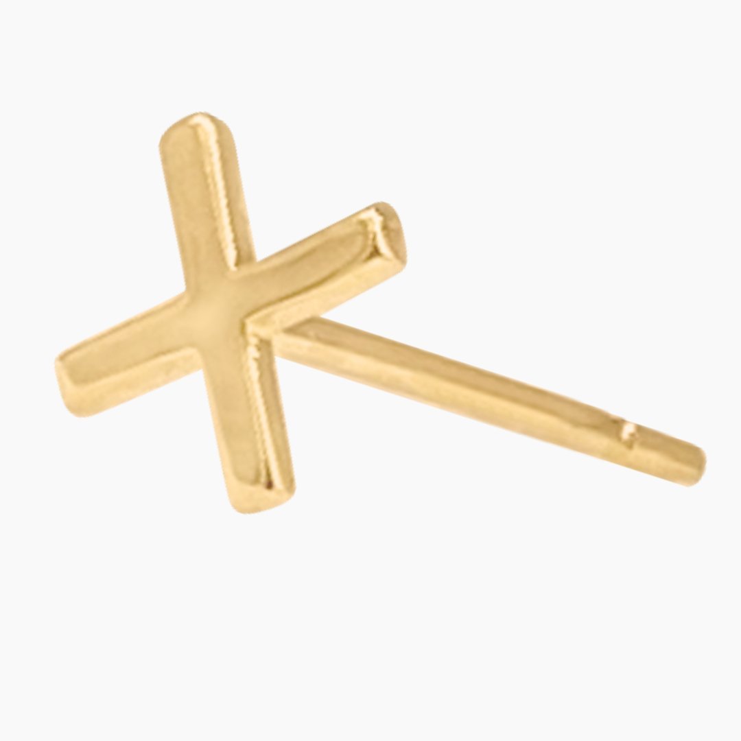 Positive Earring in 14k Gold (single earring) - Mazi New York-jewelry