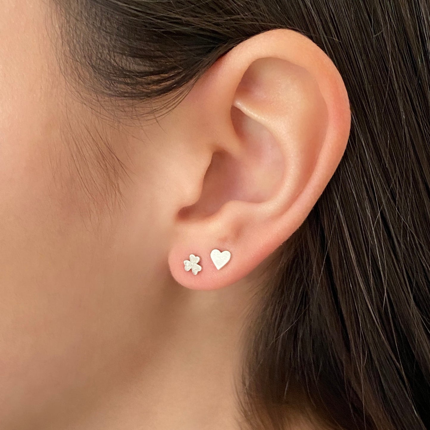 Shamrock Earring in Sterling Silver (single earring) - Mazi New York-jewelry