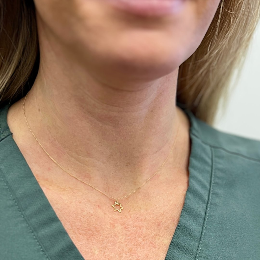 Star of David Necklace in Solid 14k Gold - Mazi New York Jewelry