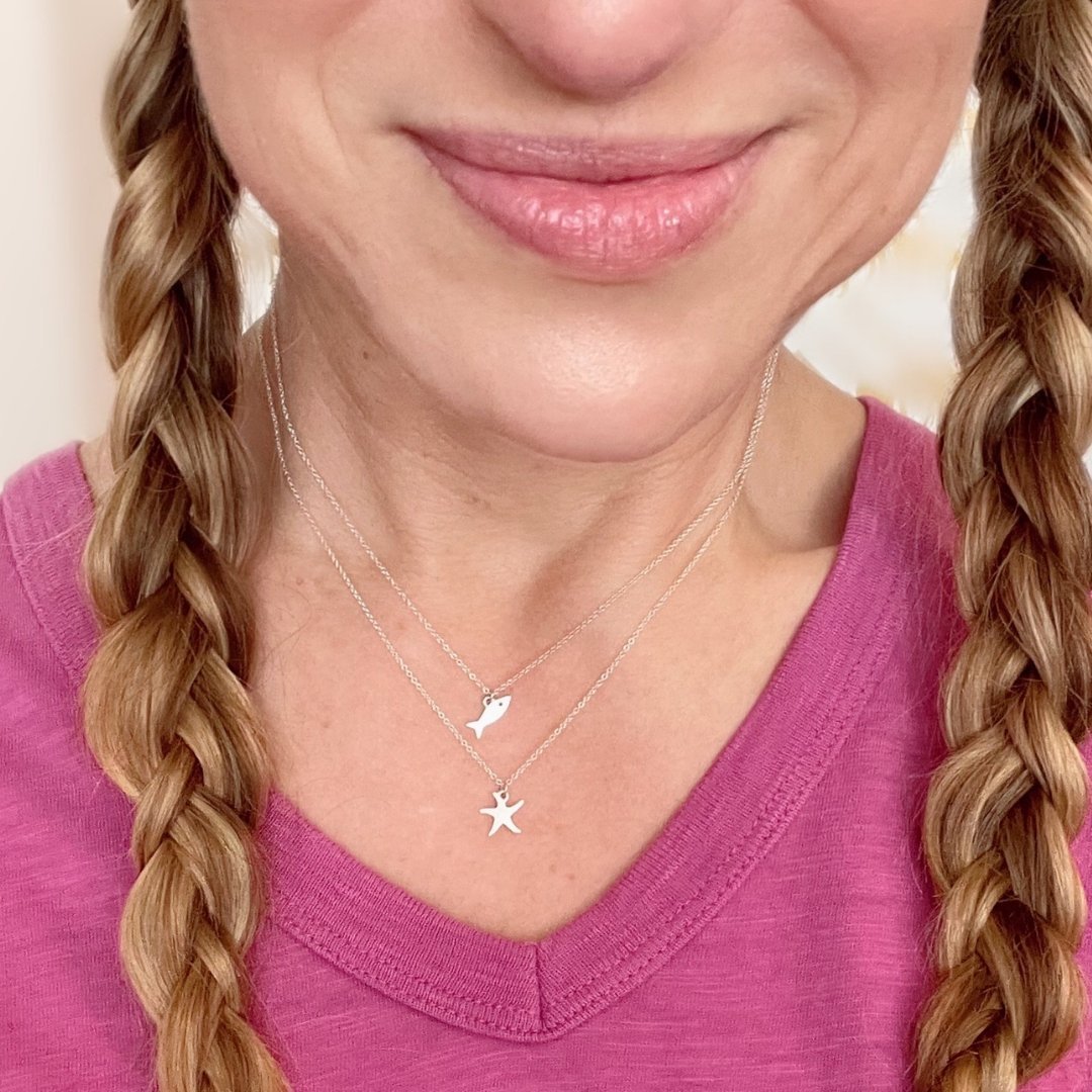 Starfish Necklace in Sterling Silver - Mazi New York-jewelry