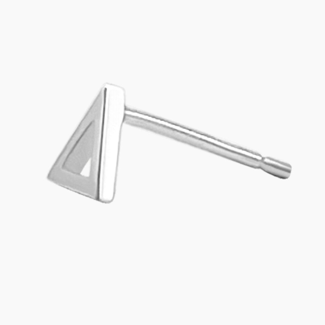 Triangle Earring in Sterling Silver (single earring) - Mazi New York-jewelry