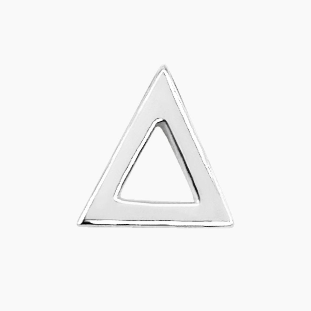 Triangle Earring in Sterling Silver (single earring) - Mazi New York-jewelry