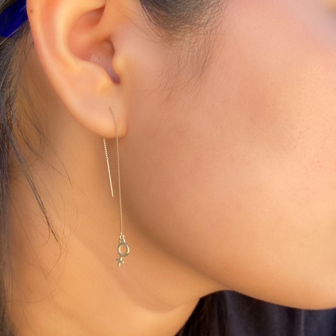 Venus Threader Earrings in 14k Gold - Mazi New York-jewelry