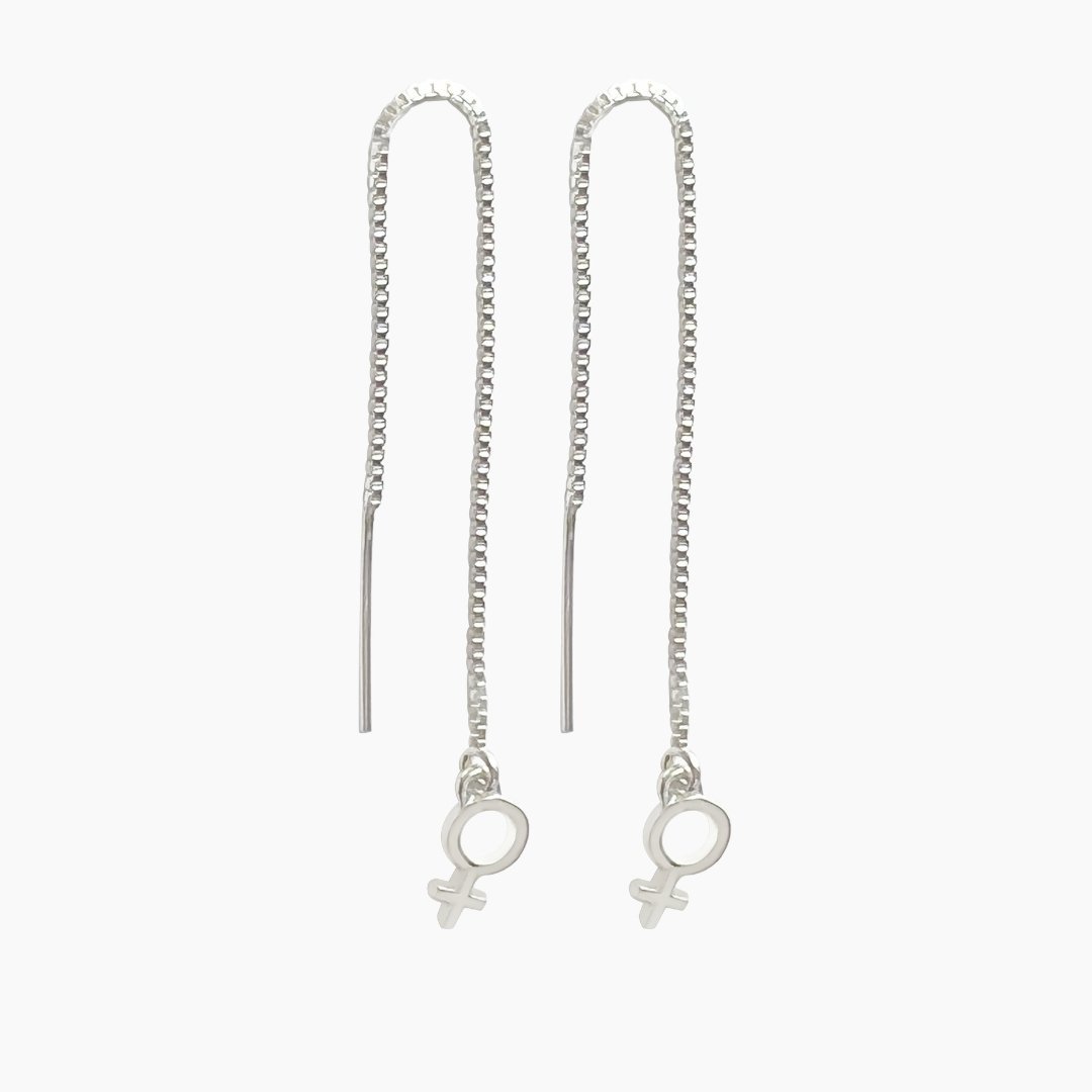 Venus Threader Earrings in Sterling Silver - Mazi New York-jewelry