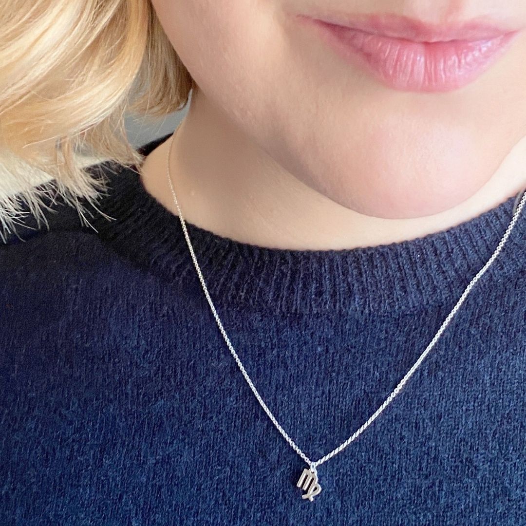 Virgo Sign Zodiac Necklace in Sterling Silver - Mazi New York-jewelry