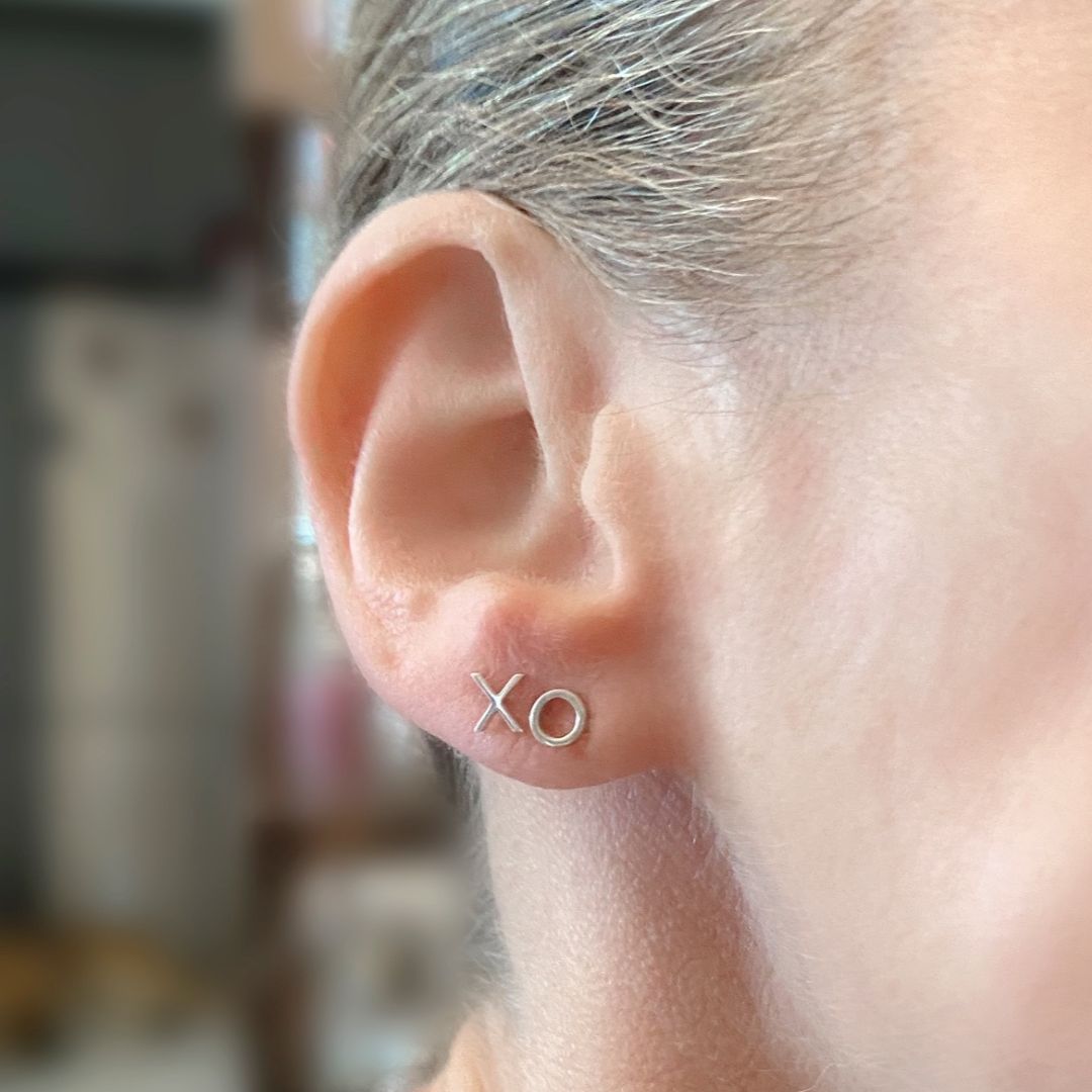 XO Earrings in Sterling Silver - Mazi New York-jewelry