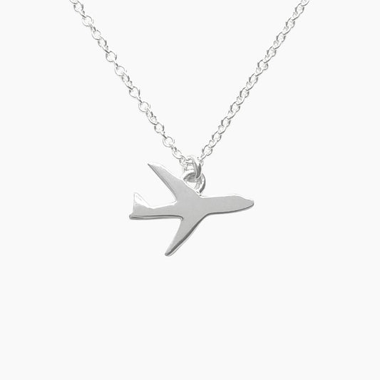 Airplane Necklace in Sterling Silver - Mazi New York-jewelry
