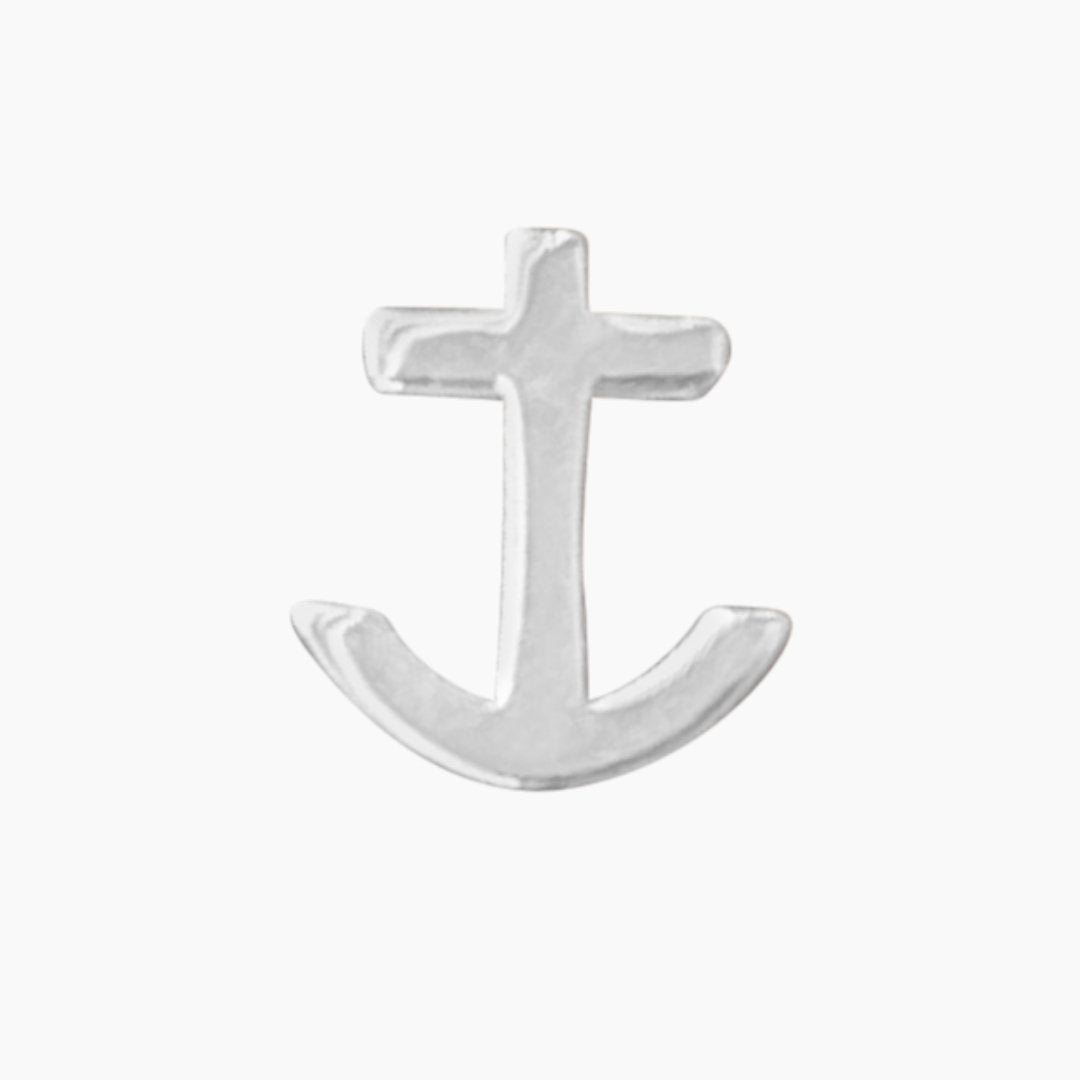 Anchor Earring in Sterling Silver (single earring) - Mazi New York-jewelry