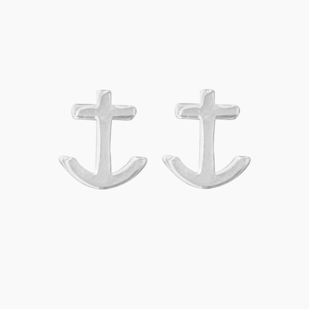 Anchor Earrings in Sterling Silver - Mazi New York-jewelry