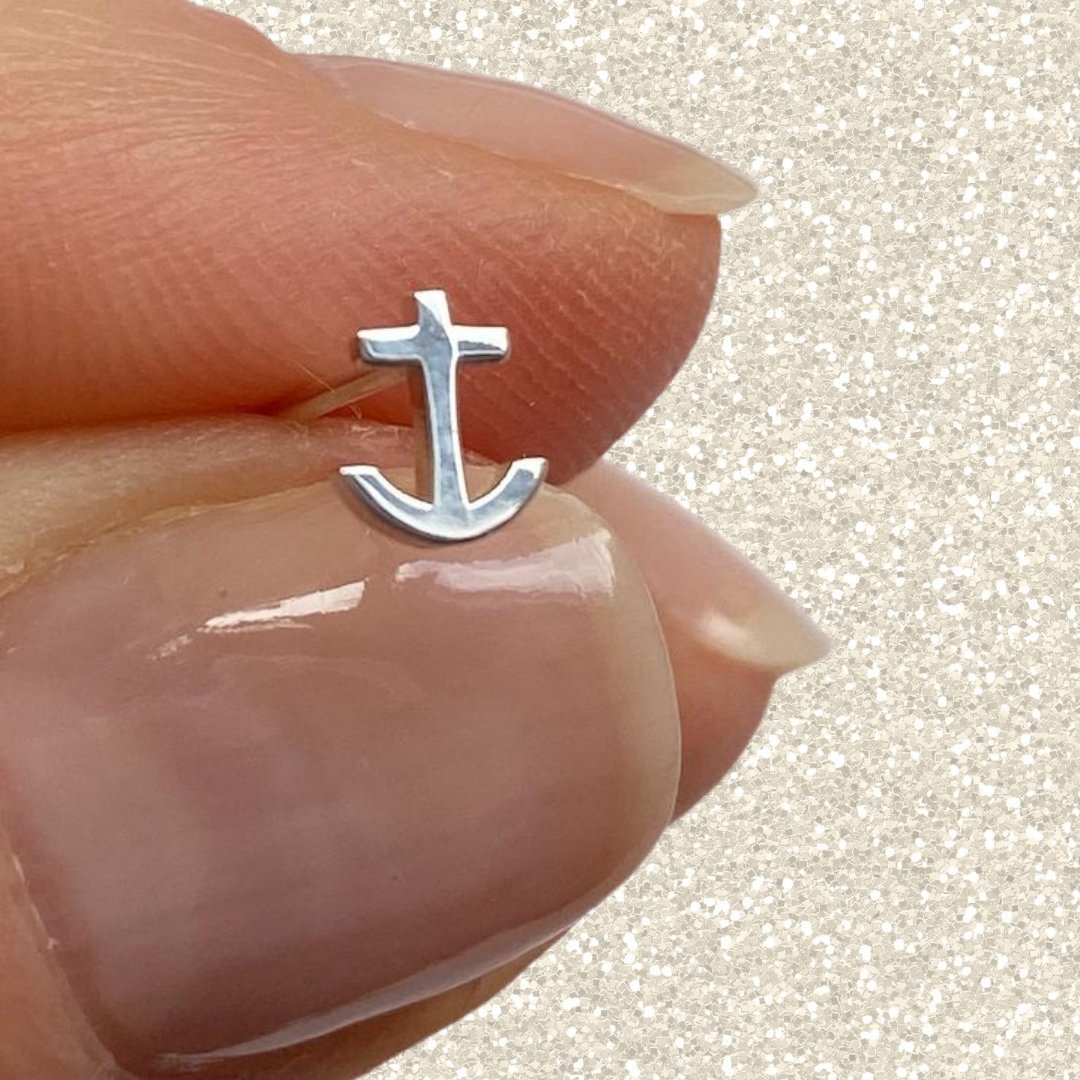 Anchor Earrings in Sterling Silver - Mazi New York-jewelry
