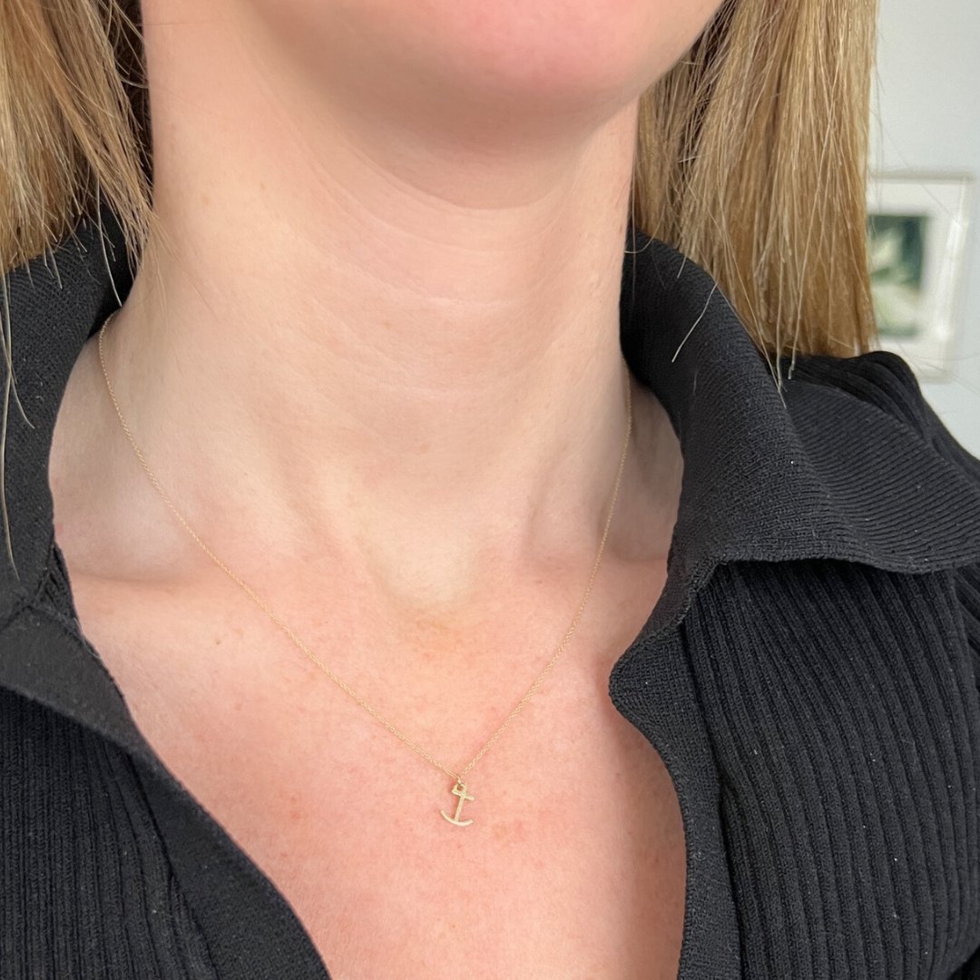 Anchor Necklace in 14k Gold - Mazi New York-jewelry