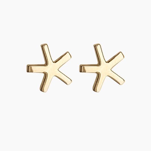 Asterisk Earrings in 14k Gold - Mazi New York-jewelry