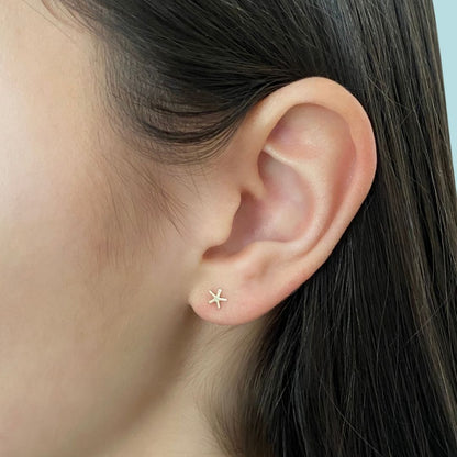 Asterisk Earrings in 14k Gold - Mazi New York-jewelry