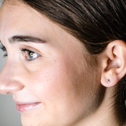 Asterisk Earrings in Sterling Silver - Mazi New York-jewelry