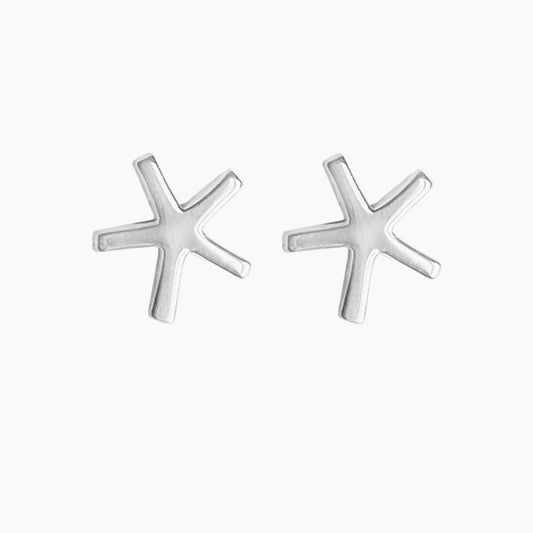 Asterisk Earrings in Sterling Silver - Mazi New York-jewelry